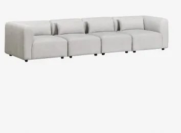 Sofá Modular De 4 Peças Fogler Tecido Cinza Claro - Sklum