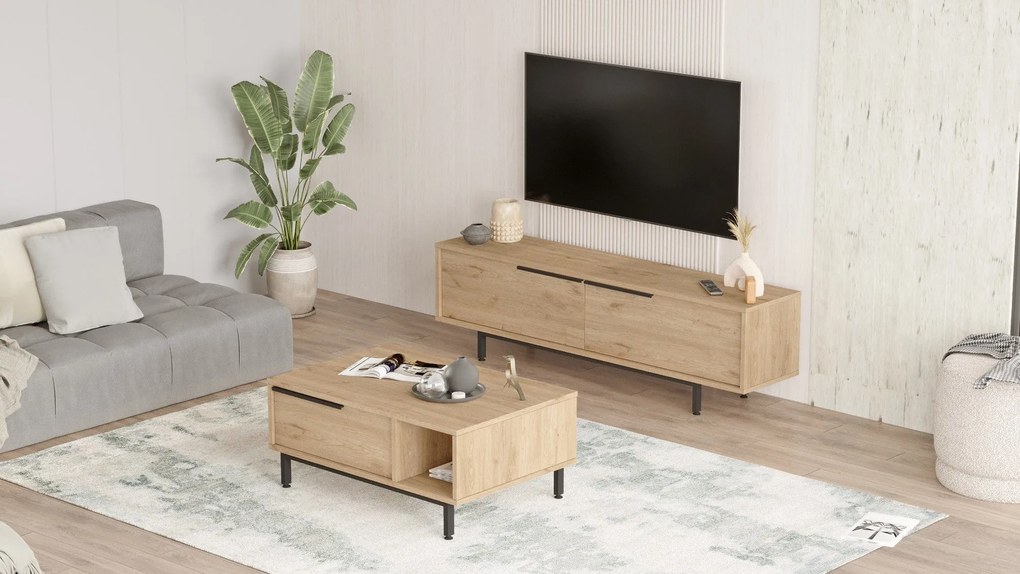 Conjunto de Mobiliário de Sala ON19-S – Carvalho – 160x45x35,5 cm | Tr