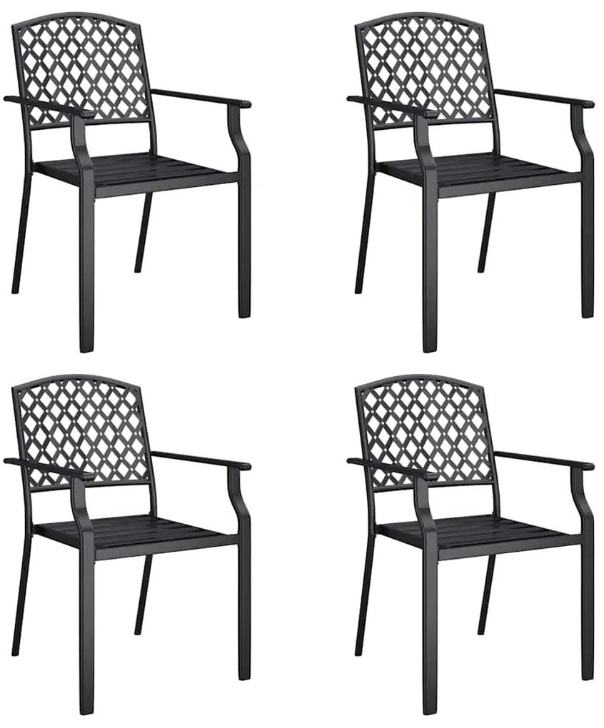 5 pcs conjunto de jantar para jardim aço antracite