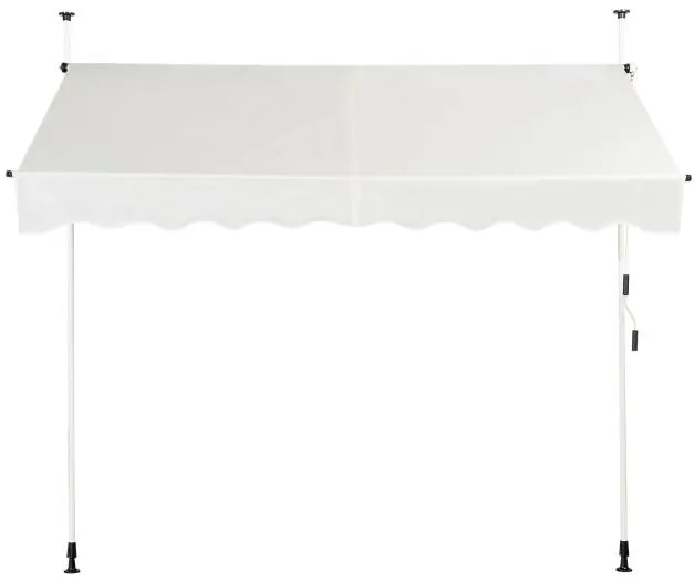 Toldo telescópico e retrátil resistente aos raios UV impermeável com manivela manual altura regulável para janela varanda 250 x 125 cm bege