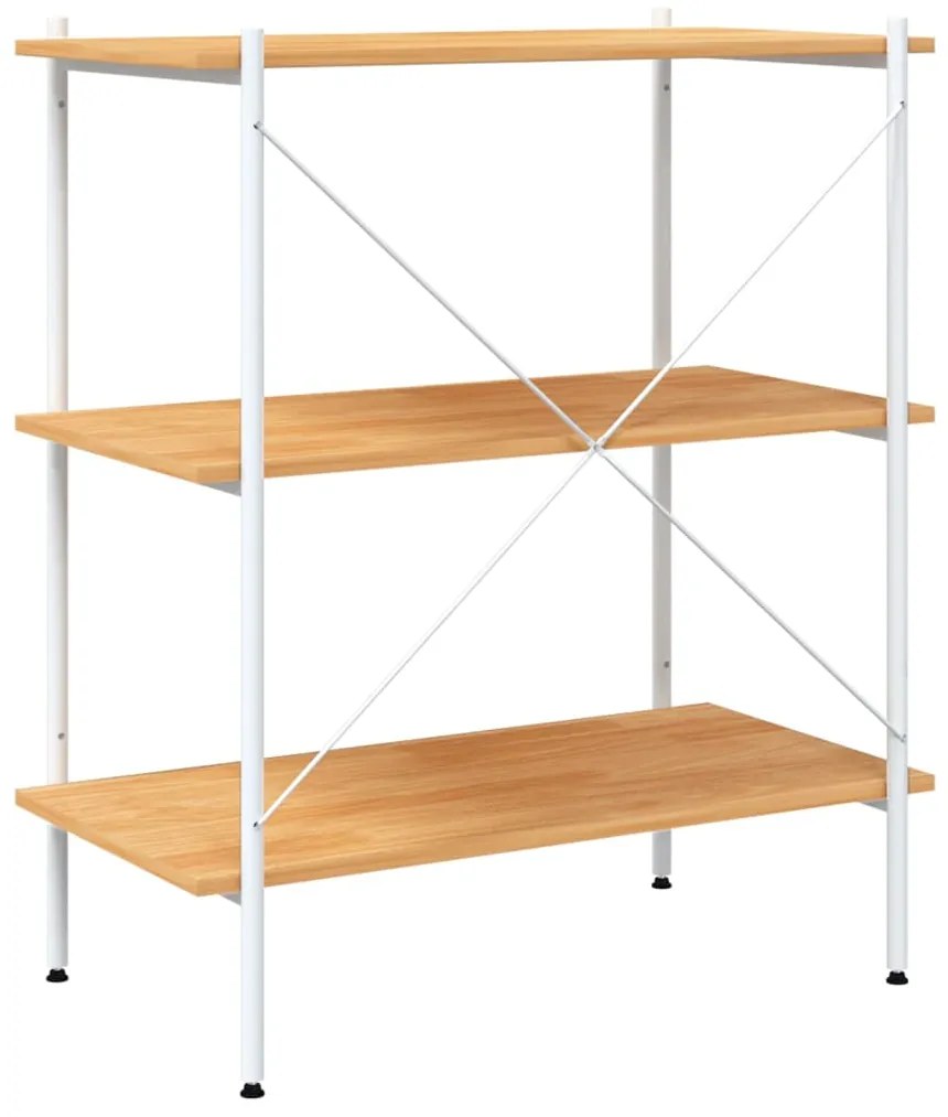 Unidade com 3 prateleiras 80x40x92 cm branco/cor de carvalho