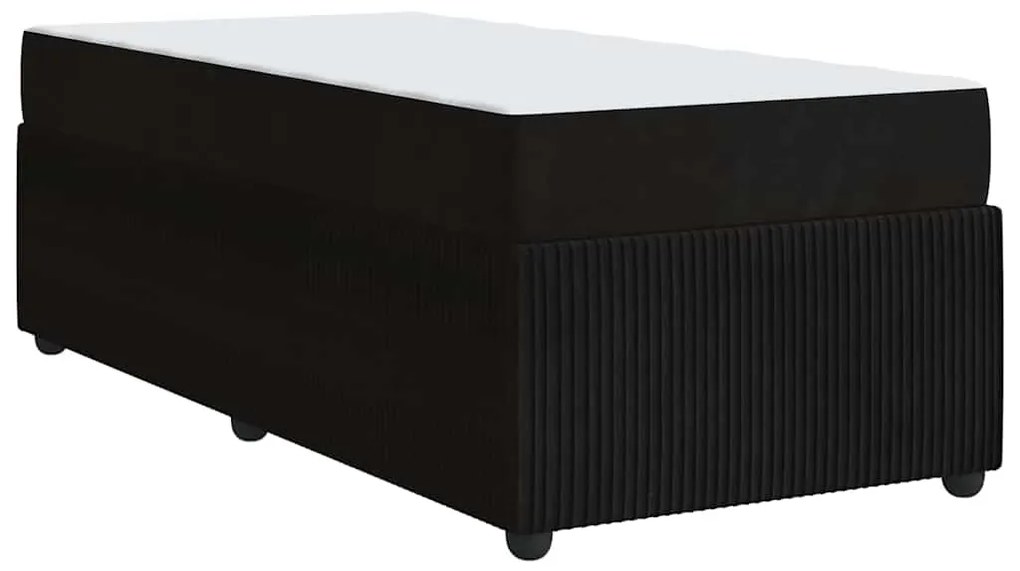 Estrutura de cama com colchão Outros Preto 90 x 200 cm Veludo