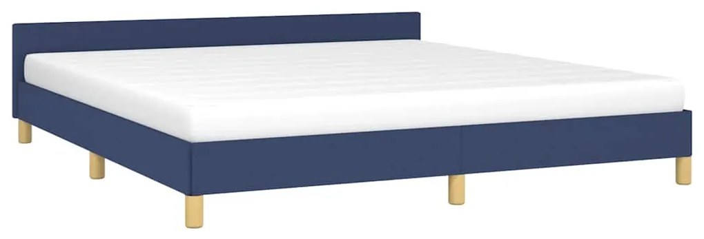 Estrutura cama c/ cabeceira sem colchão 160x200 cm tecido azul
