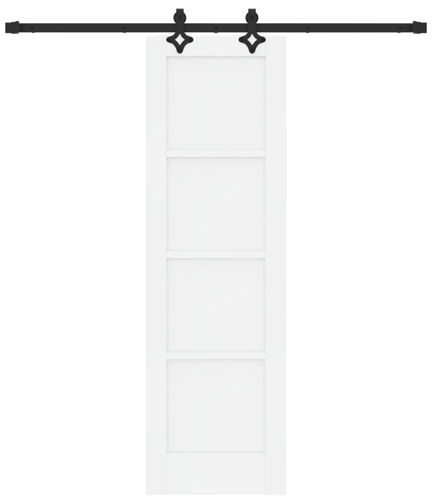 Porta Deslizante vidaXL com Conjunto de Ferragens Branco 61x198.5 cm M