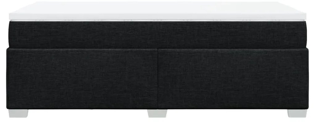 Cama com molas/colchão 100x200 cm tecido preto
