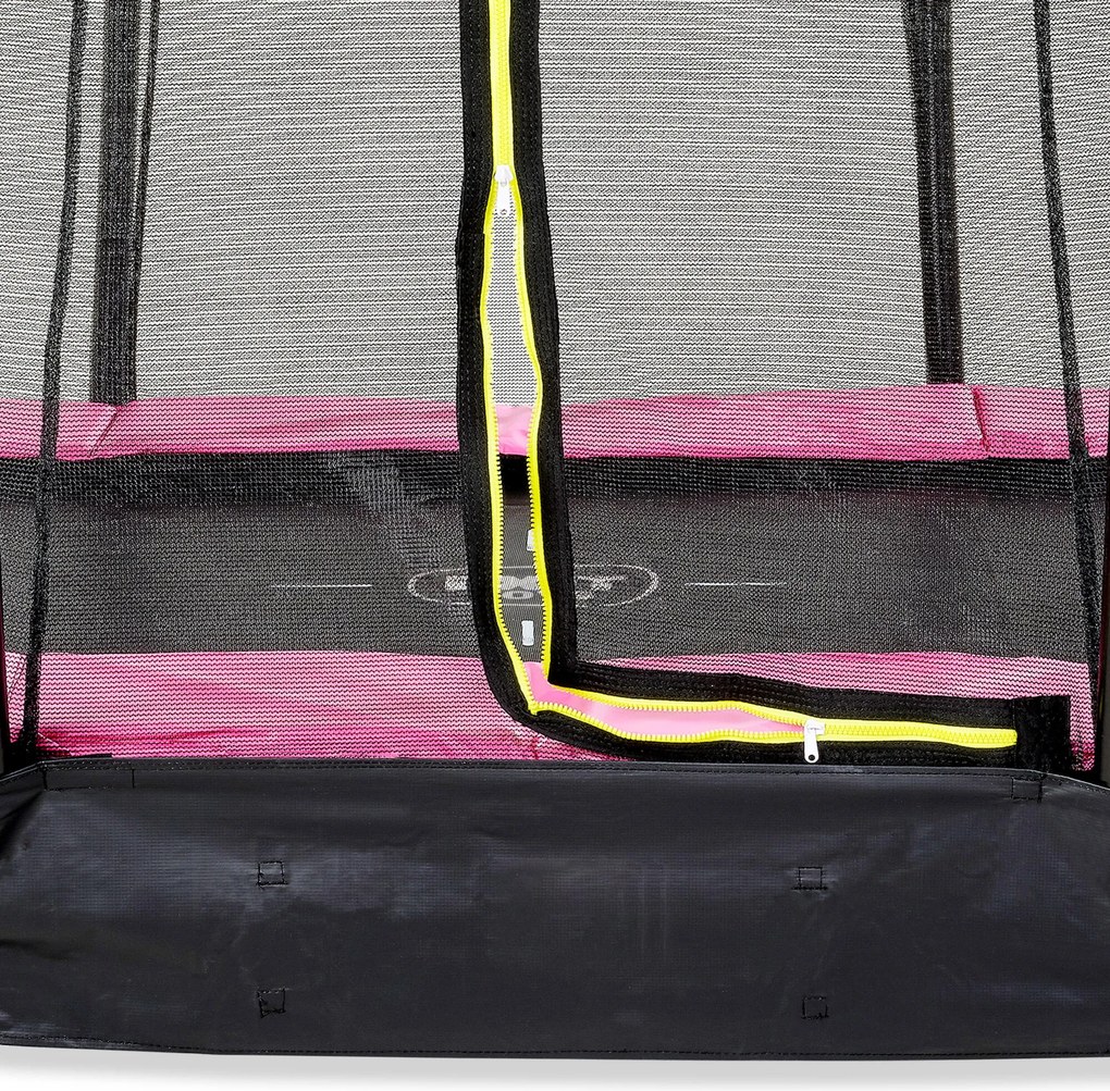 Trampolim redondo de solo Silhouette ø366 cm com rede de segurança - rosa