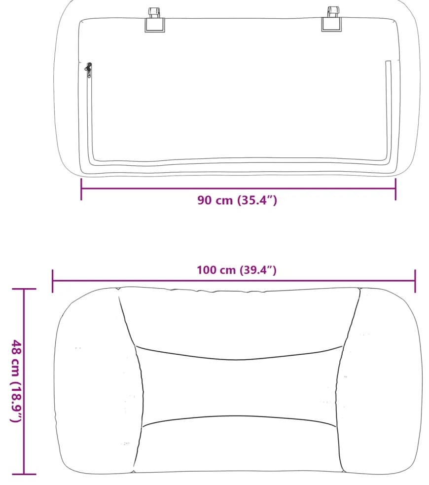 Almofadão de cabeceira 90 cm tecido cinzento-escuro