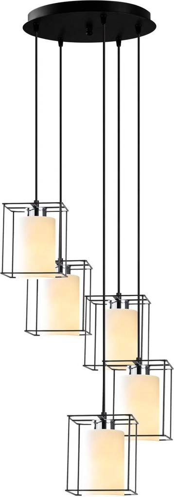 Candeeiro de Teto Swank – Preto – Diâmetro 40 cm, Altura 113 cm