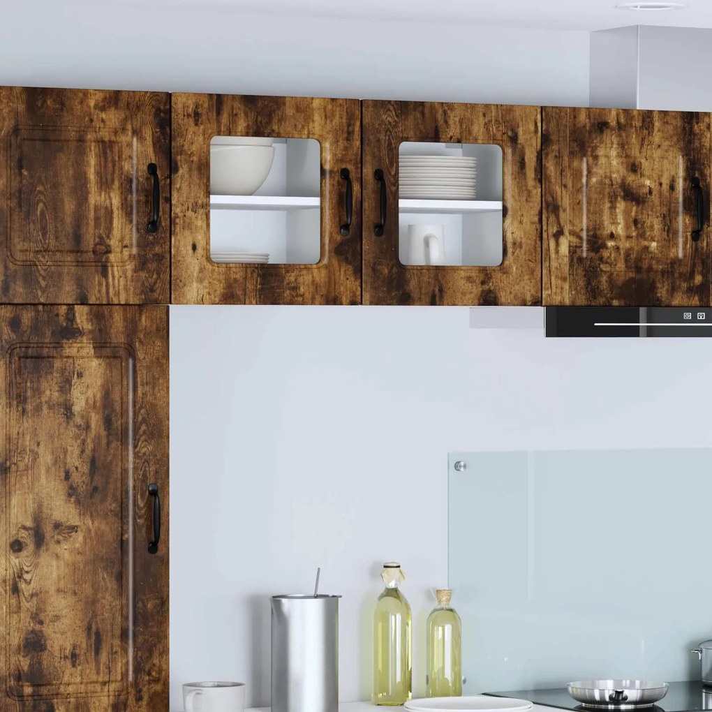 vidaXL Armário de Cozinha Kalmar 2 pcs Carvalho Defumado