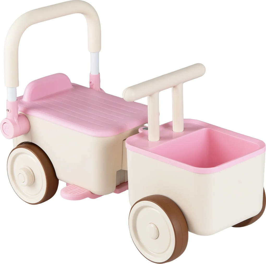 Andador Infantil 3 em 1, 67,5 x 28 x 35 cm, Três Modos de Brincadeira, Rosa