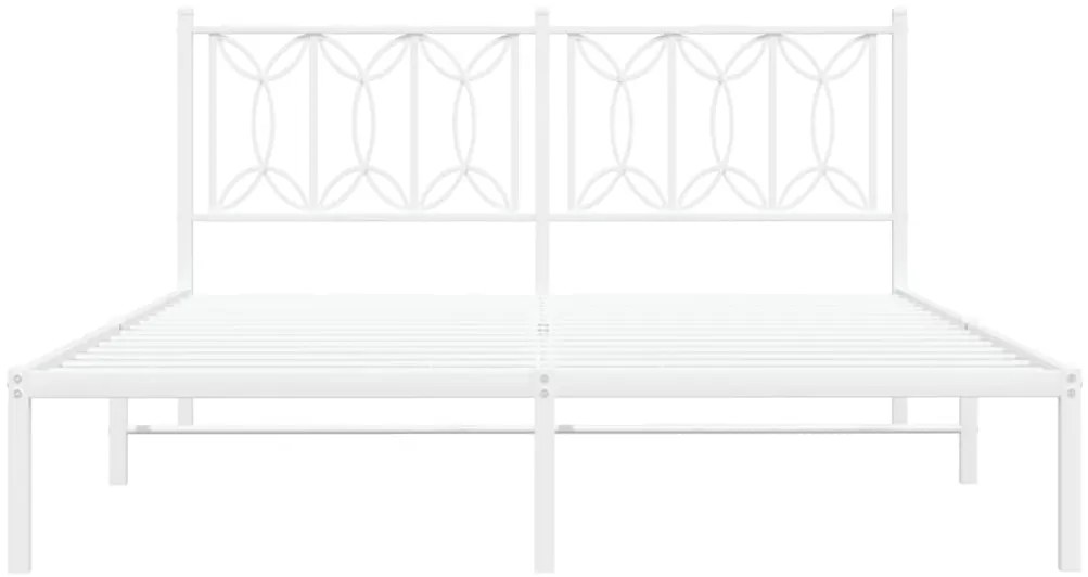 Estrutura de cama com cabeceira 150x200 cm metal branco