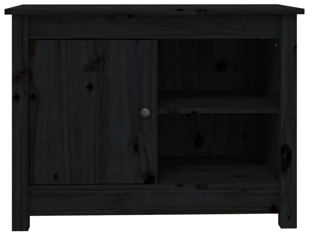 Móvel de TV 70x36,5x52 cm madeira de pinho maciça preto