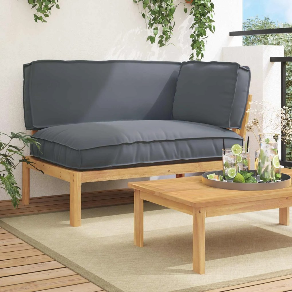 vidaXL Conjunto de Sofás com almofada Liso Antracite 132 x 92 x 69 cm