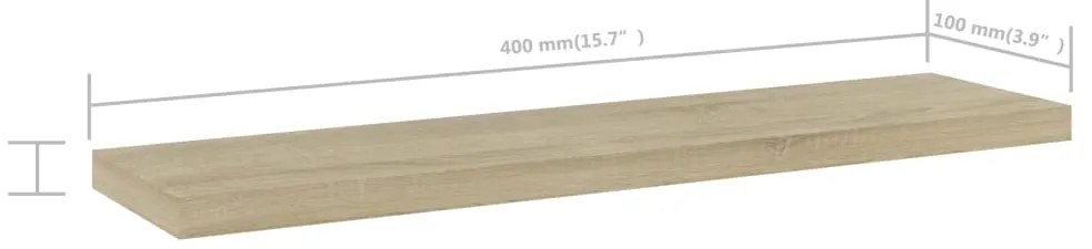 Prateleiras 4 pcs 40x10x1,5cm derivados madeira carvalho sonoma