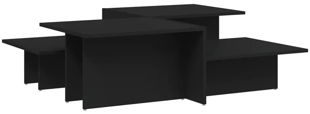Mesas de centro 2 pcs derivados de madeira preto