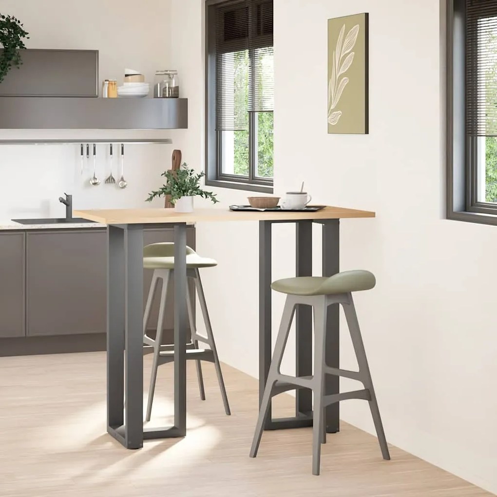 Pés para mesa de bar em forma de T, 2 peças, antracite, 40x35x(110-111