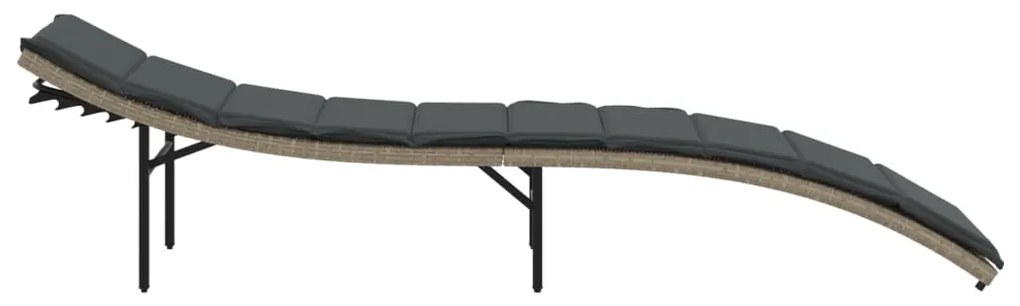 Espreguiçadeiras com almofadões 2 pcs vime PE cinzento-claro