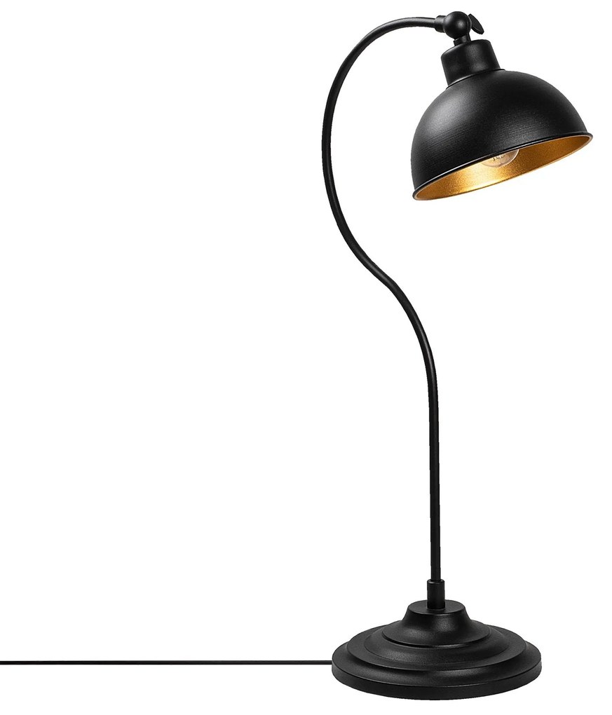 Candeeiro de Mesa Konika – Preto e Dourado – 19 x 29 x 58 cm