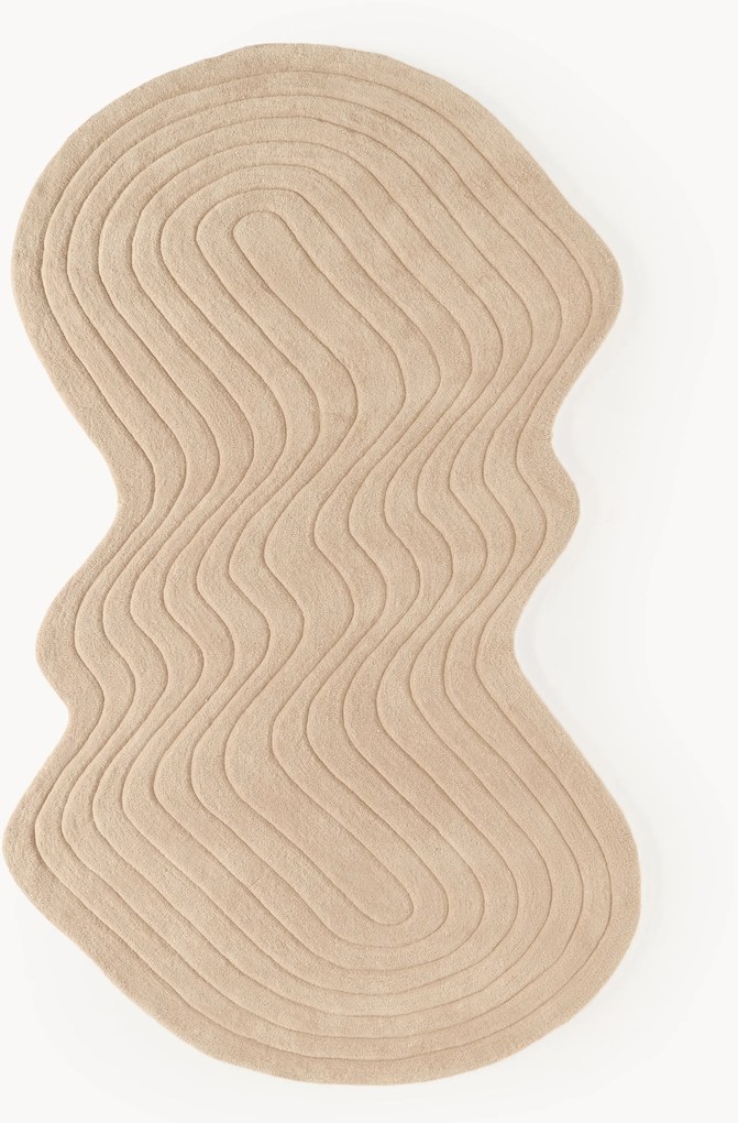 Tapete de lã tufado à mão com forma orgânica Aliza