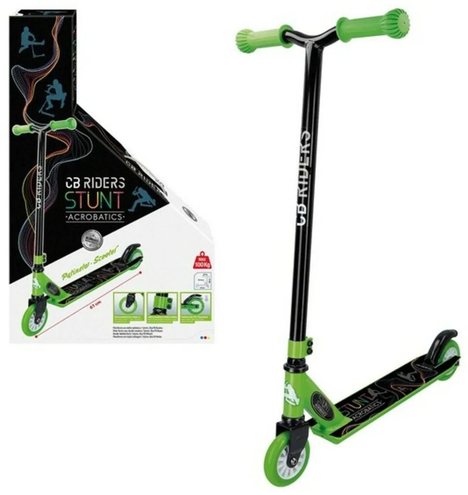 Patinete Scooter Cb Riders Stunt Acrobatics Preto/verde (61 X 37 X 80 cm)