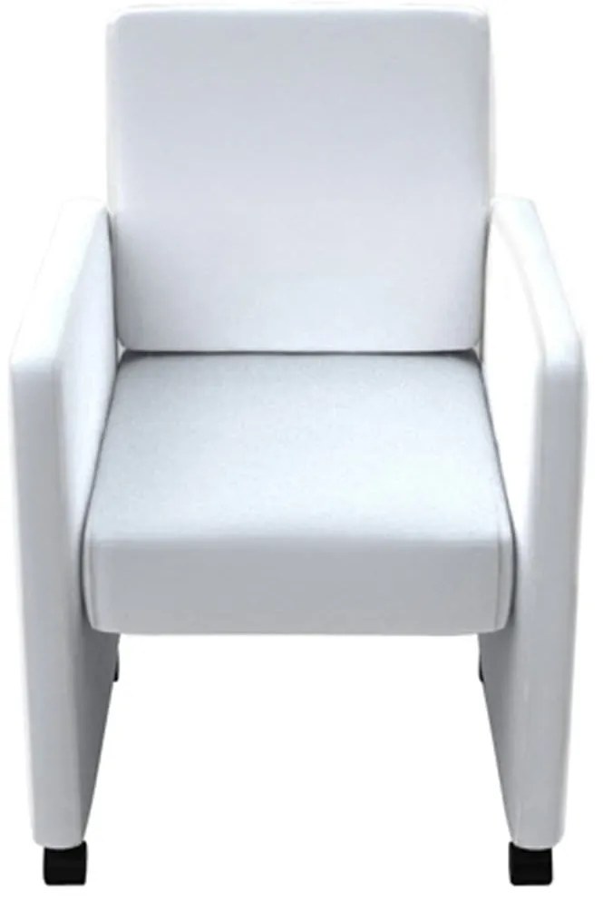 Cadeiras de jantar 6 pcs couro artificial branco