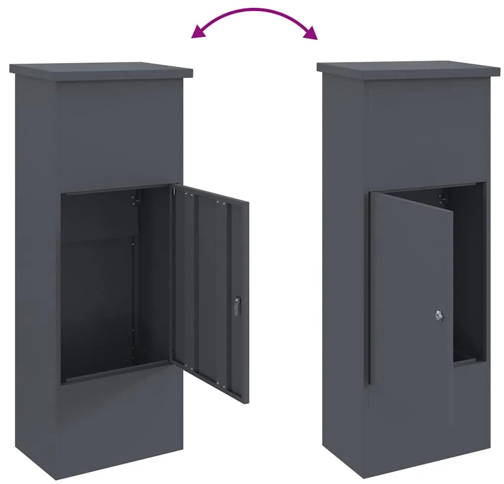 Caixa para entrega de pacotes Antracite 44,5 x 29 x 110,5 cm