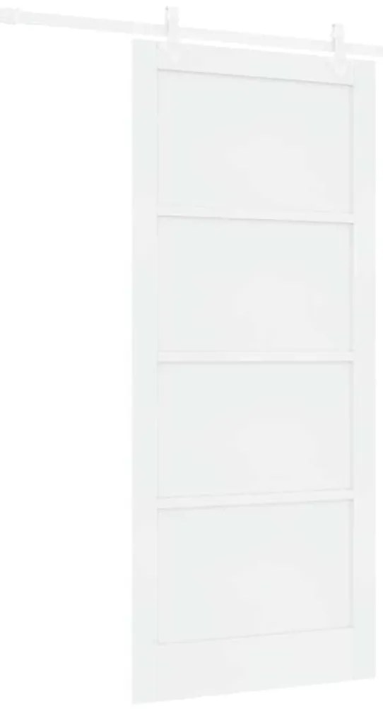 Porta Deslizante vidaXL com Conjunto de Ferragens Branca 93x211 cm Mad