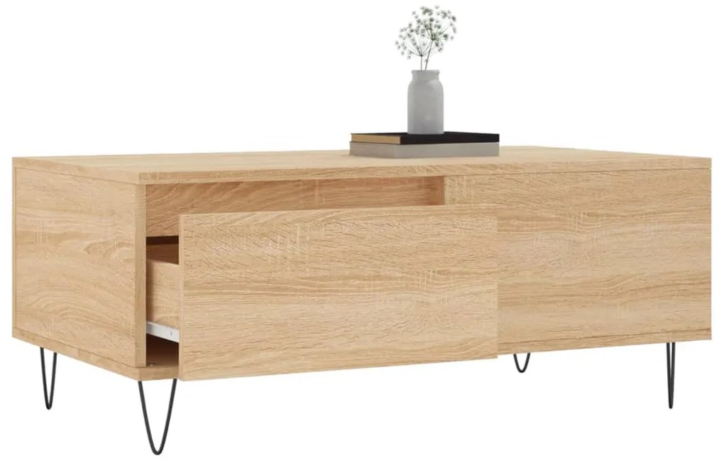 Mesa de centro 90x50x36,5 cm derivados madeira carvalho sonoma
