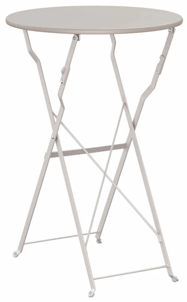 Mesa Bistro Dobrável Bege Ø50 x 71 cm em Aço Galvanizado