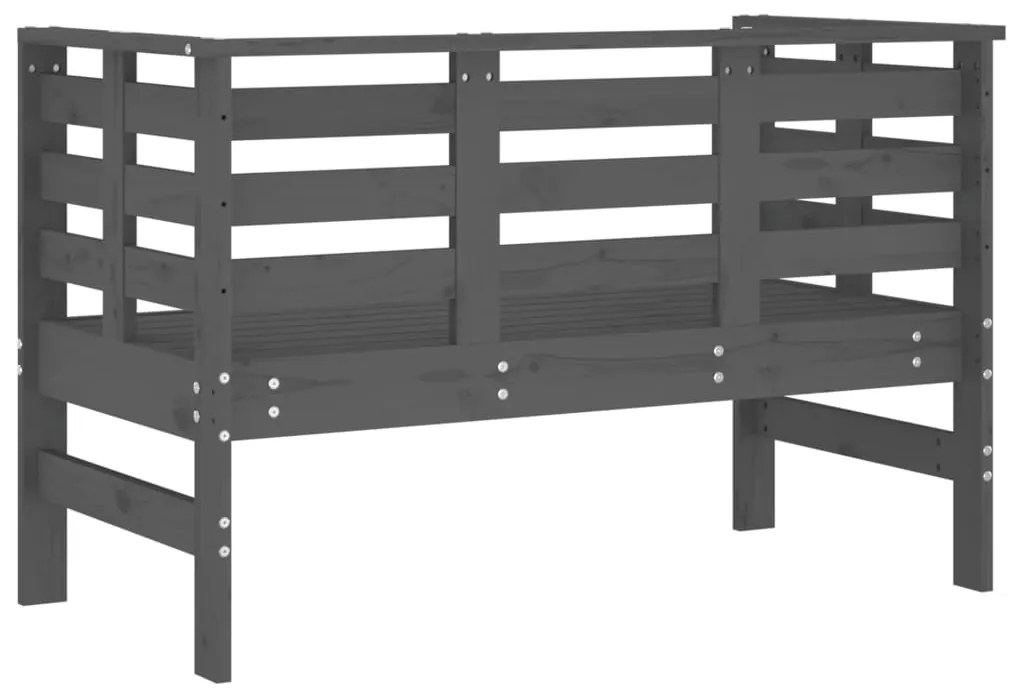 Banco de jardim 111,5x53x71 cm madeira de pinho maciça cinzento
