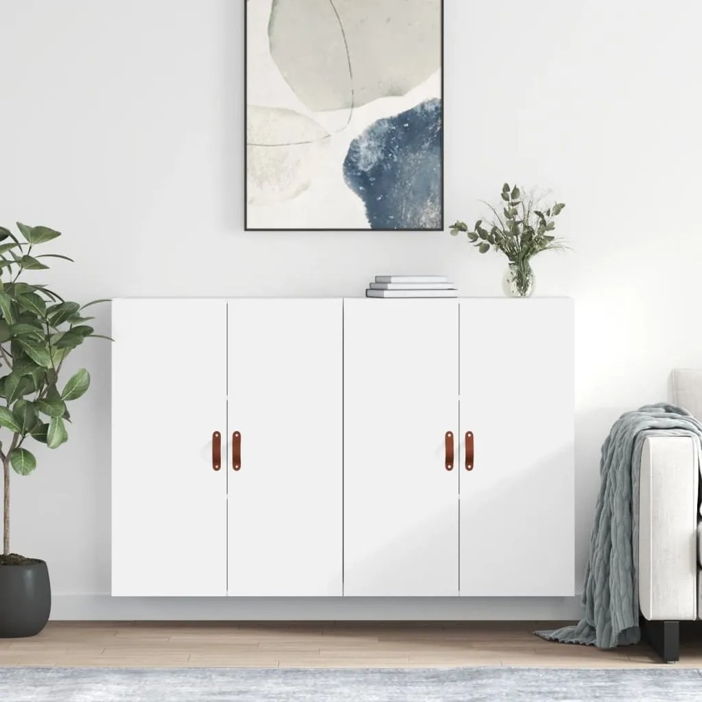 vidaXL Armários de parede 2 pcs 69,5x34x90 cm branco