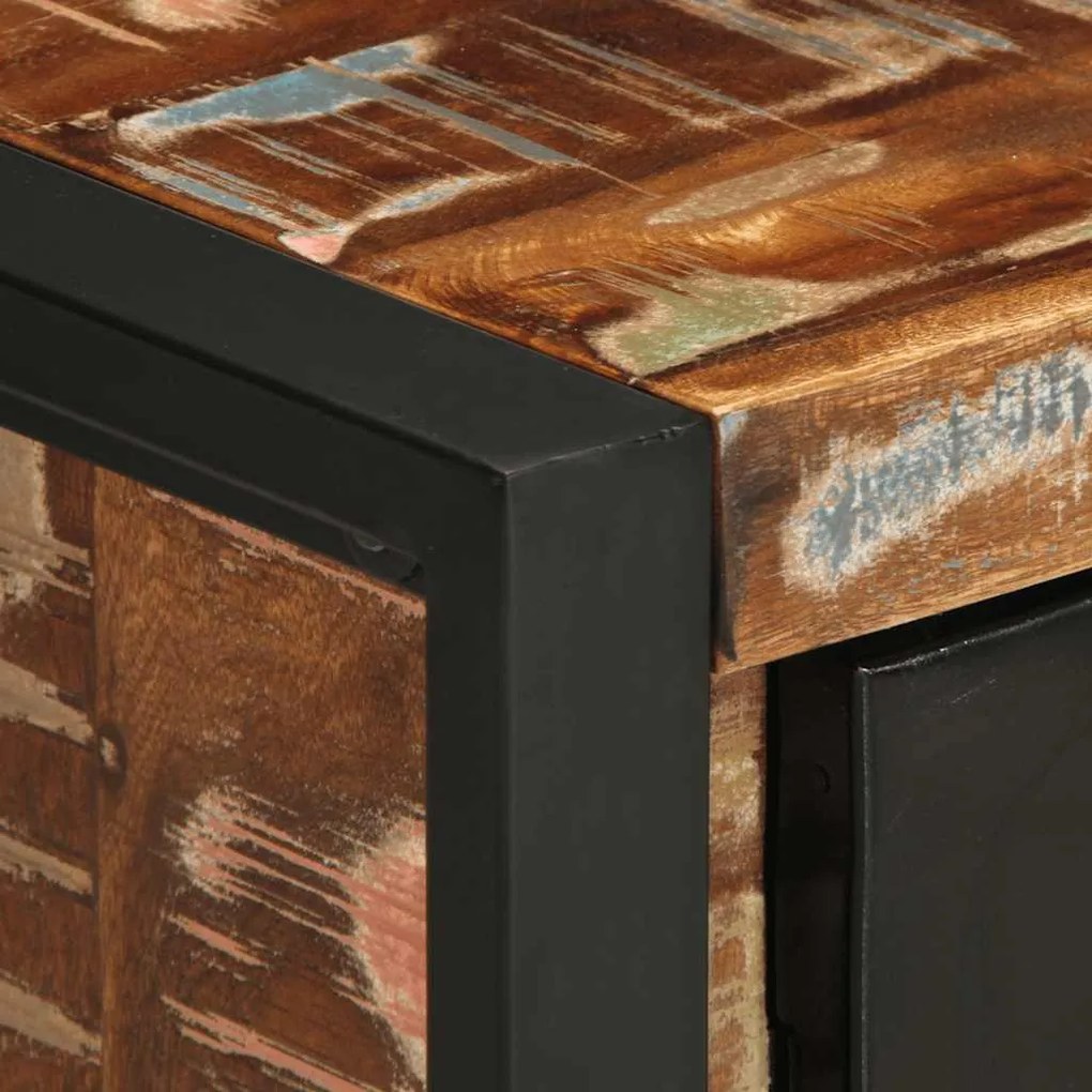 Mesa de cabeceira multicor 40x30x51cm madeira maciça recuperada