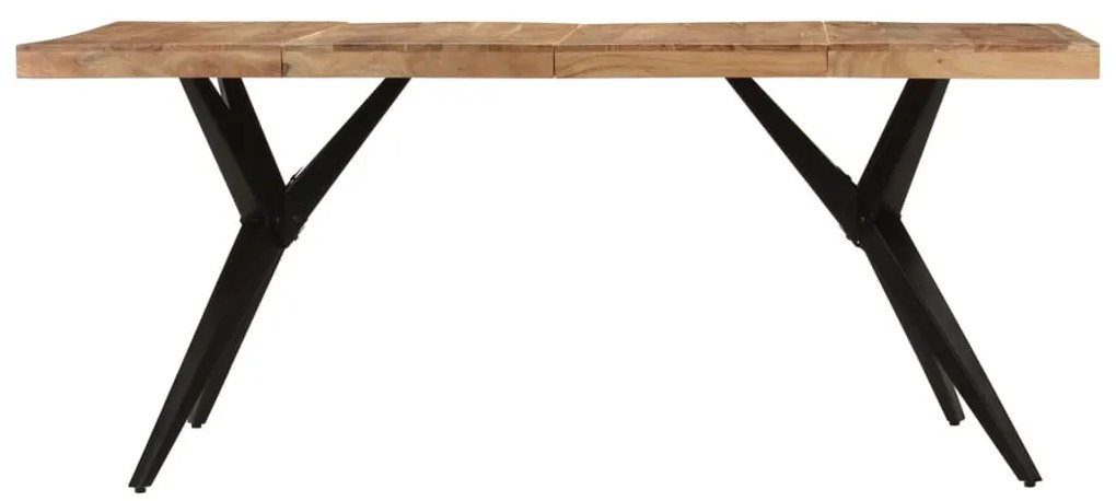 Mesa de jantar 180x90x77 cm madeira de acácia maciça preto