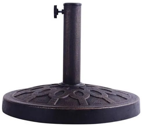 Base redonda de resina para guarda-sóis de exterior, jardim, pátio, para mastro de guarda-sóis de Φ38 mm ou Φ48 mm, bronze