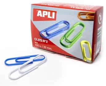 Clips Coloridos Nº 2 Apli - 100 Unidades