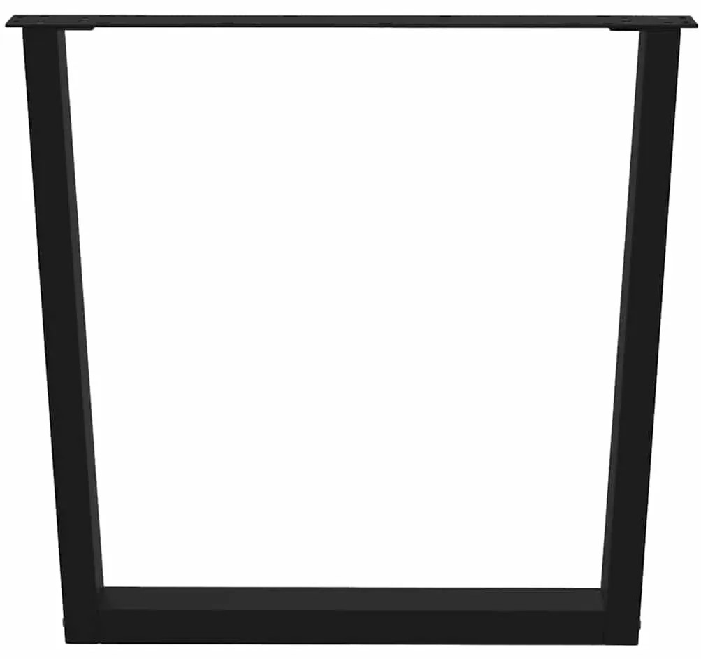 Pernas para mesa de jantar em V, 2 peças, pretas, 80x(72-73,3) cm, aço