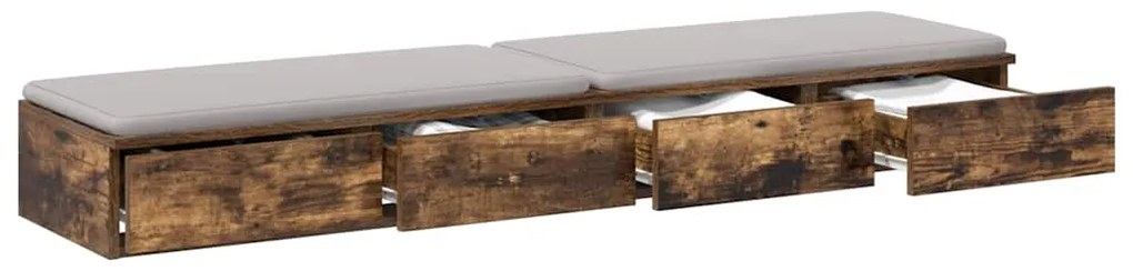 gavetas de cama Carvalho Fumado 160x36,5x16,5 cm Madeira de engenharia