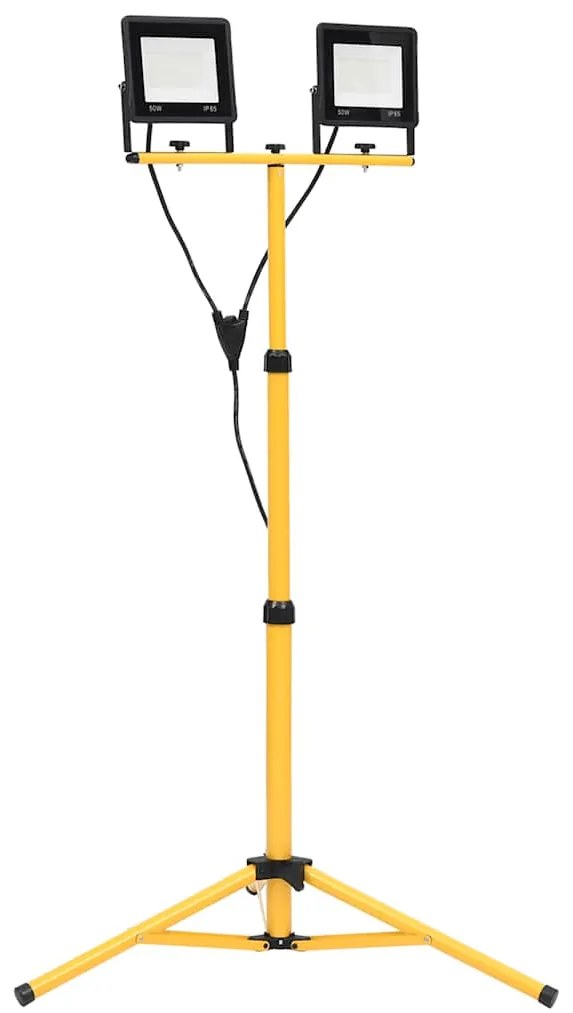 vidaXL Projetor c/ iluminação LED e tripé 2x50 W branco frio