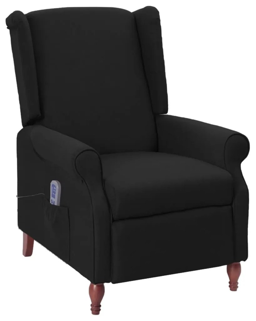 vidaXL Poltrona de massagens reclinável tecido preto