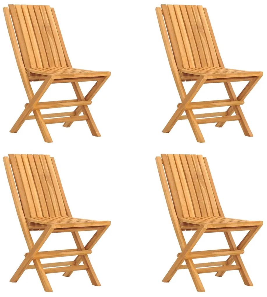5 pcs conjunto de jantar p/ jardim madeira de teca maciça