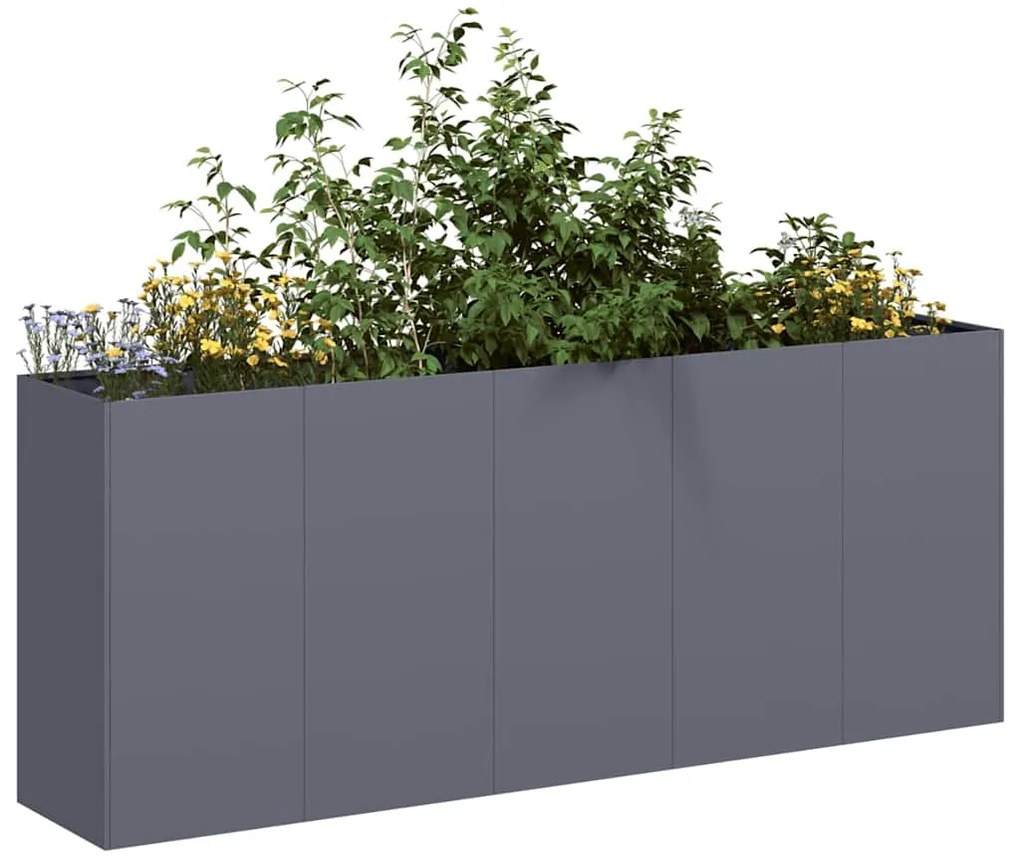 vidaXL Vaso/floreira 200x40x80 cm aço laminado a frio antracite
