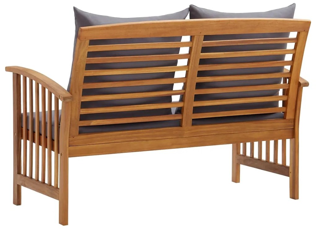 Banco de jardim c/ almofadões 119 cm madeira de acácia maciça
