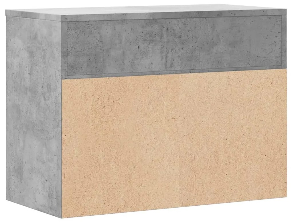 Banco sapateira 60x30x45 cm derivados madeira cinzento cimento