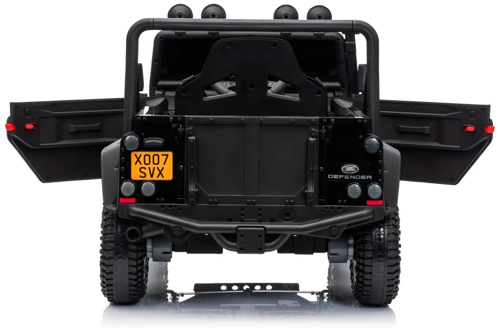Jipe elétrico para crianças Land Rover Defender 110 SVX 12V, 4X4, luzes LED, bateria de lítio, licença ORIGINAL Preto