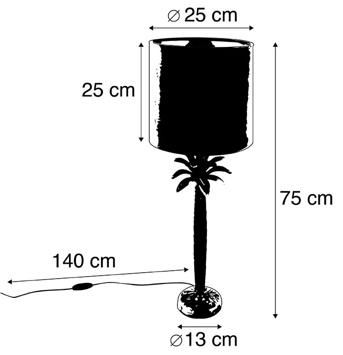 Candeeiro de mesa Art Déco com abajur de veludo verde 25 cm - Areka Art Deco