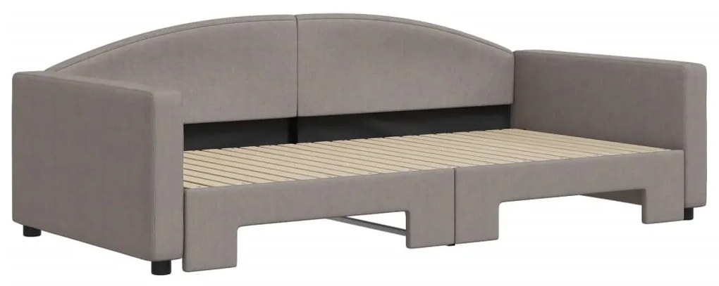 Sofá-cama com gavetão 100x200 cm tecido cinzento-acastanhado