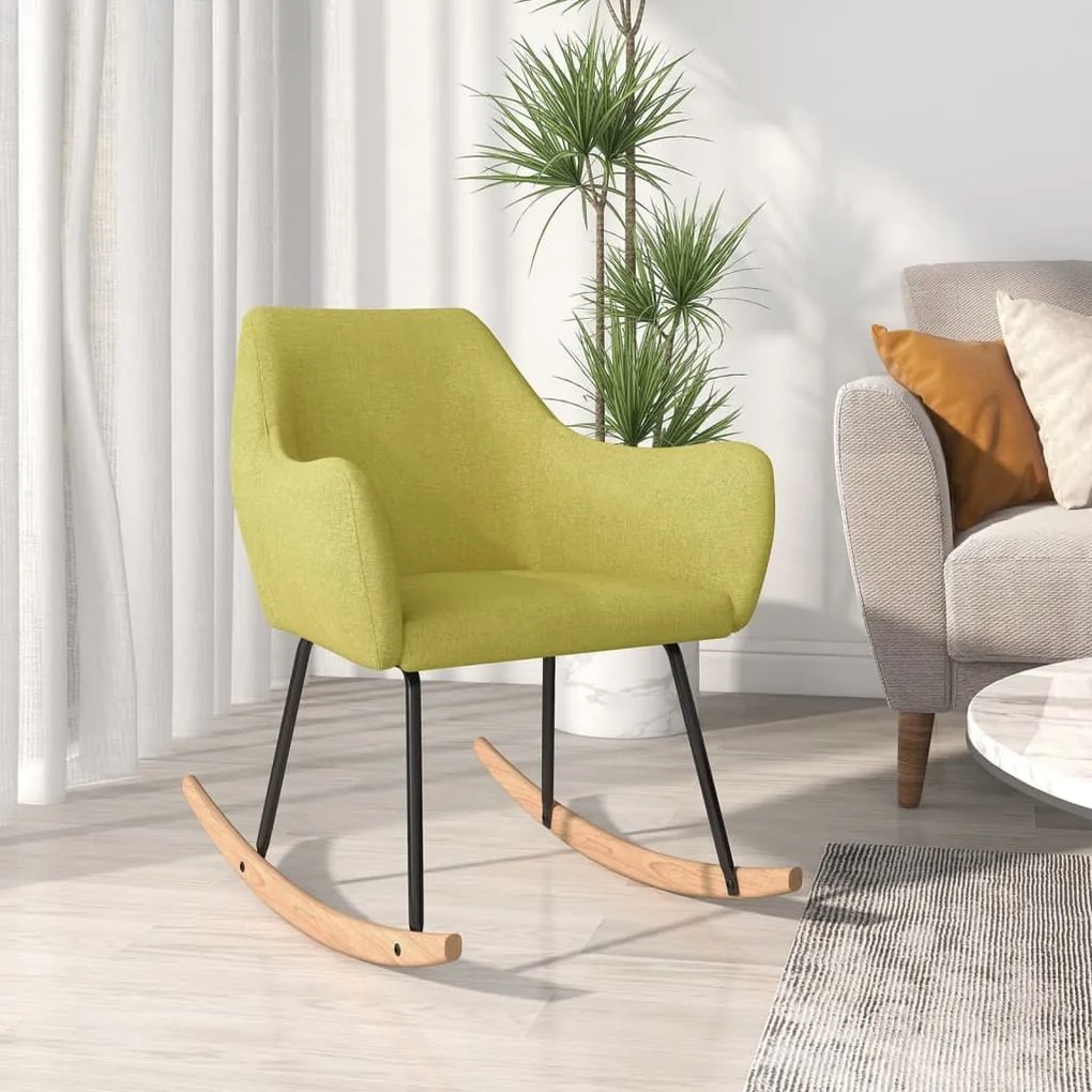 vidaXL Cadeira de baloiço tecido verde