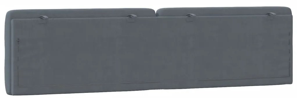 Almofadão de cabeceira 200 cm veludo cinzento-escuro