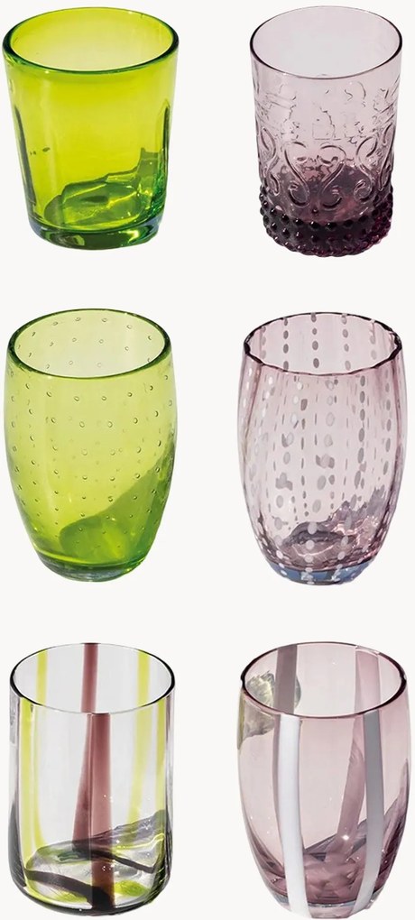 Copos de vidro artesanais Melting Pot, conjunto de 6