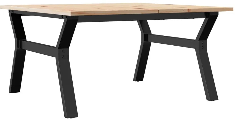 Mesa de centro estrutura em Y 90x90x45 cm pinho e aço